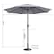 Nature Spring Nature Spring 9 Foot Patio Umbrella- Auto Tilt, Gray 373357WJL - alternate 2